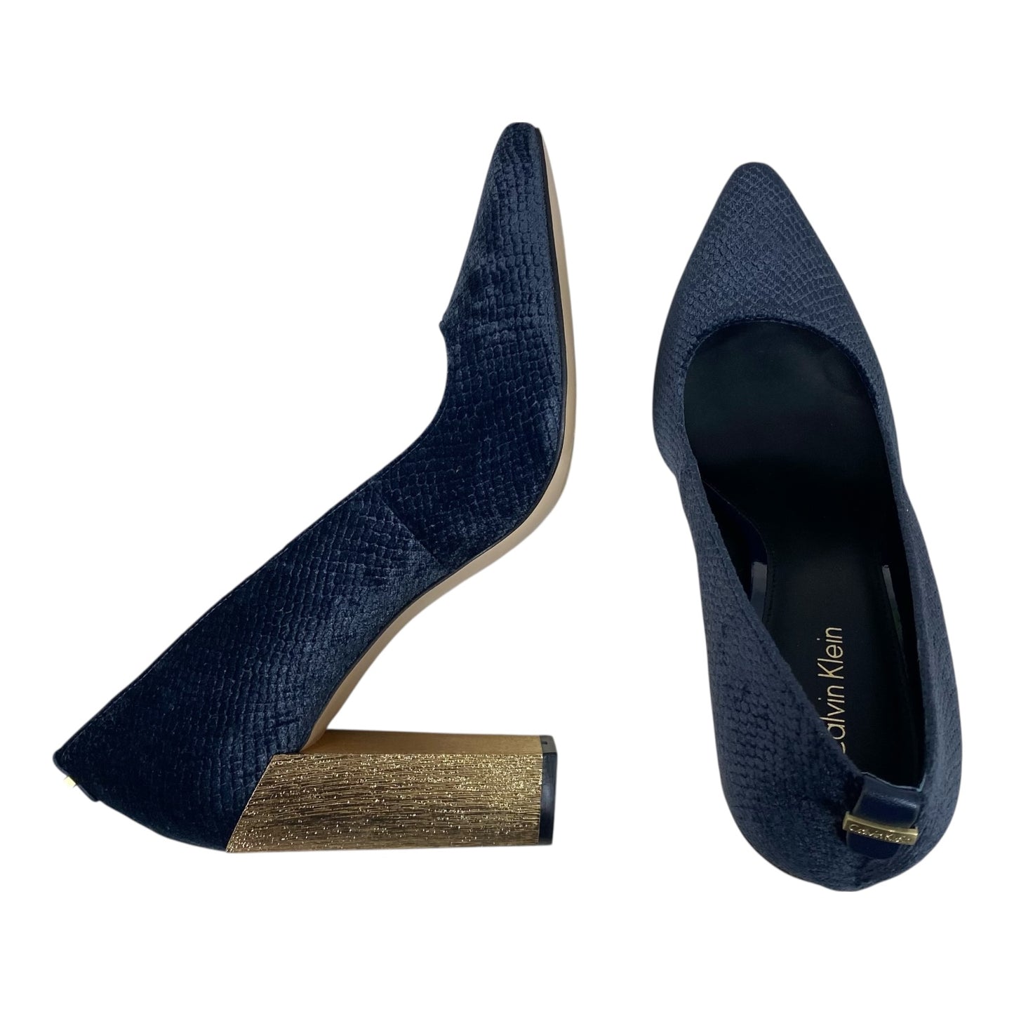 Shoes Heels Block By Calvin Klein In Blue, Size:7.5