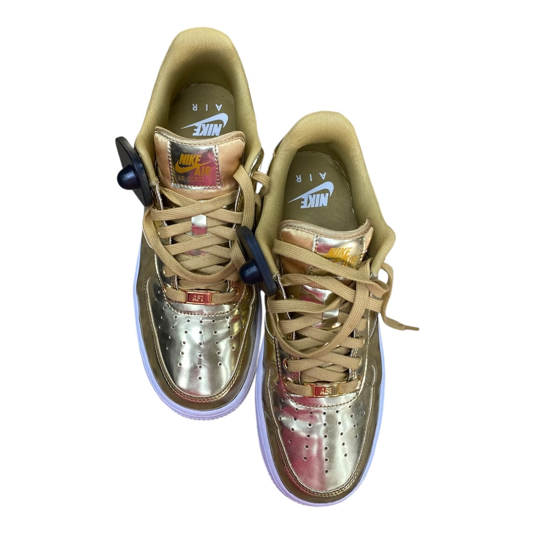 Shoes Athletic By Nike In Gold & White, Size:9