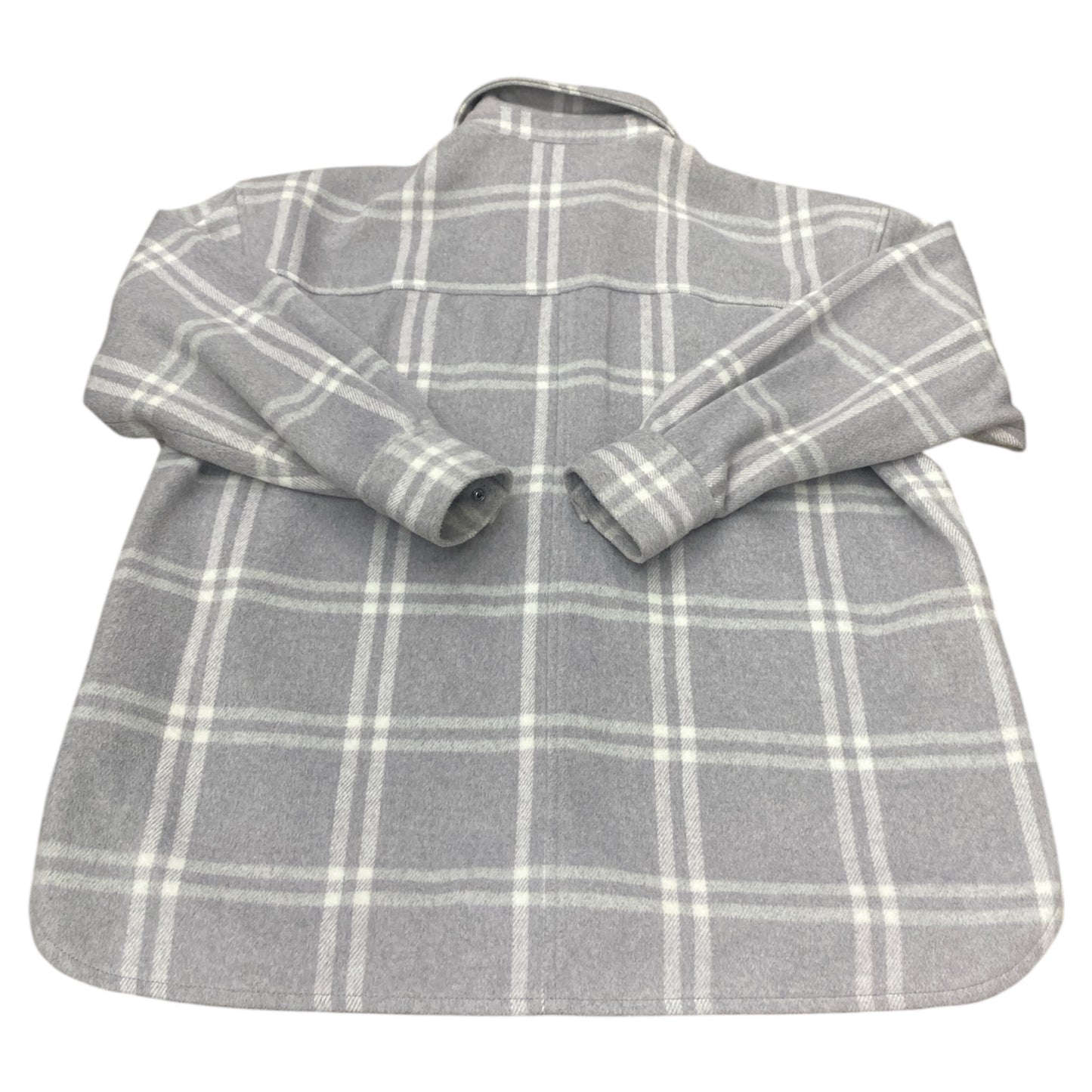 Jacket Shirt By H&M In Grey & White, Size:M