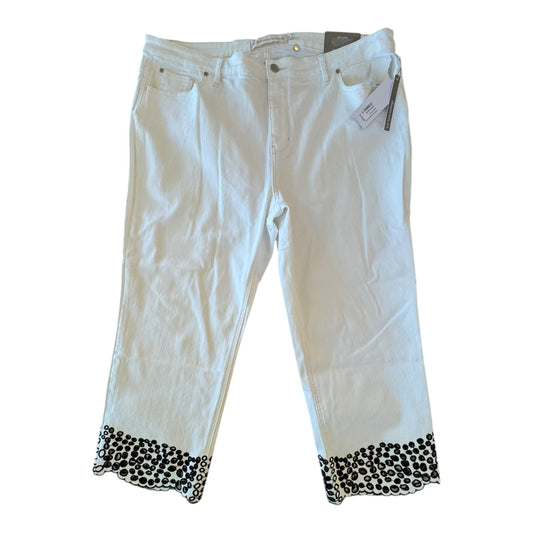 Jeans Cropped By Soft Surroundings In Black & White, Size:20