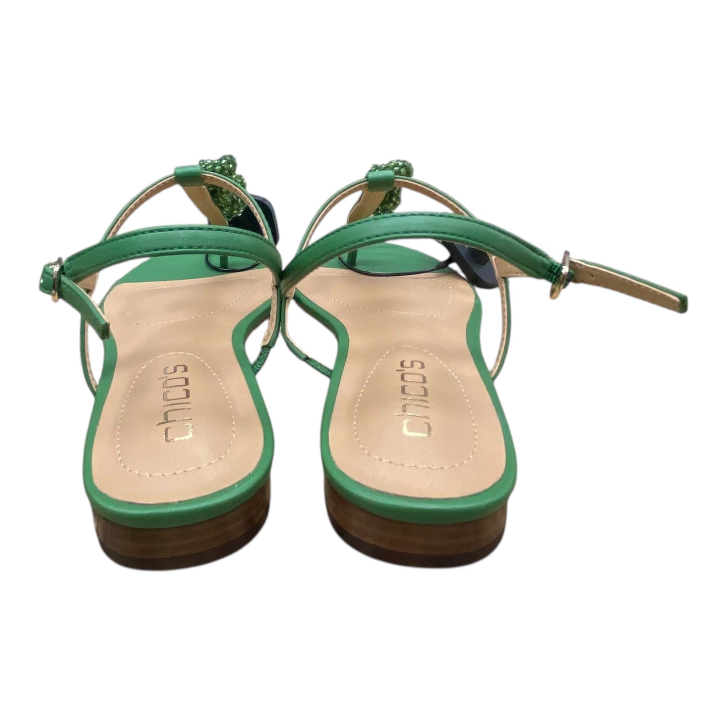 Sandals Flats By Chicos In Green, Size:7.5