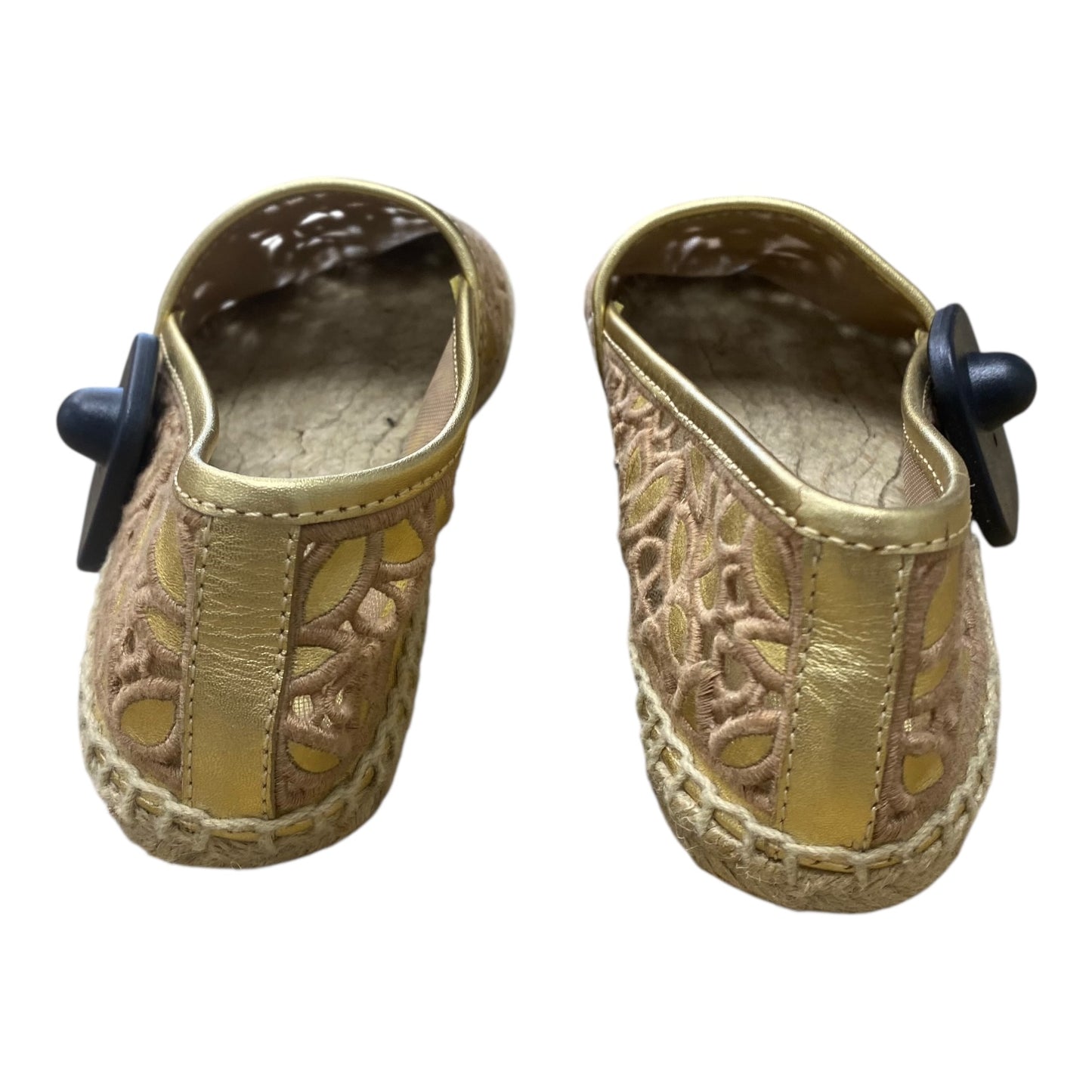 Shoes Designer By Tory Burch In Gold & Tan, Size:7