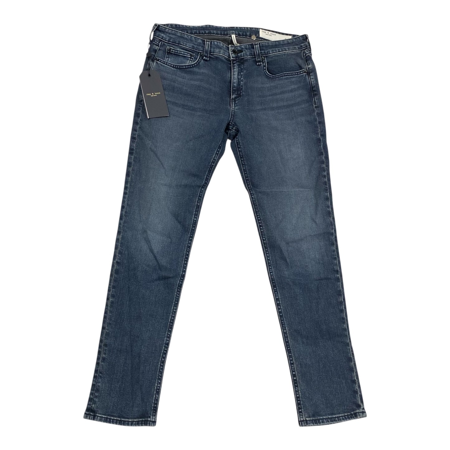 Jeans Wide Leg By Rag & Bones Jeans In Blue Denim, Size:4