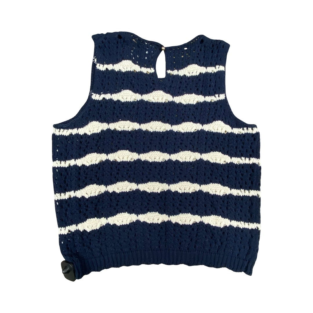 Vest Sweater By Evereve In Blue & White, Size:Xl