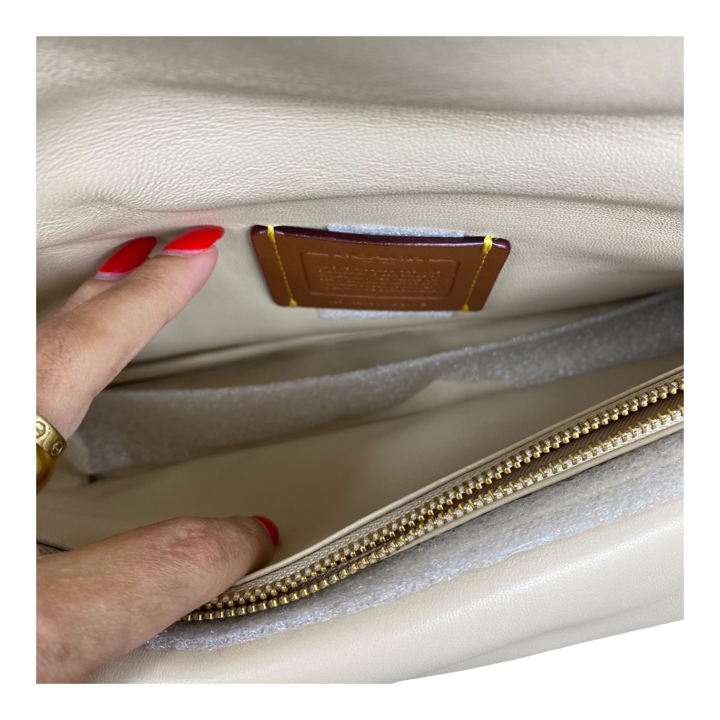 HANDBAG DESIGNER by COACH In CREAM, Size: MEDIUM