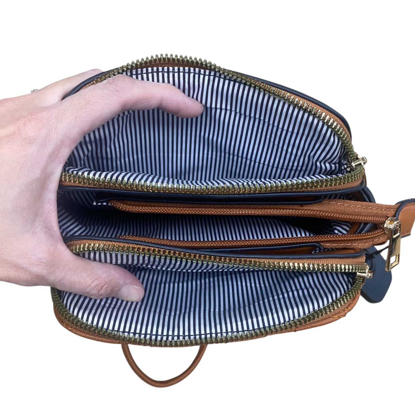 Handbag By Clothes Mentor In Bronze, Size:Small