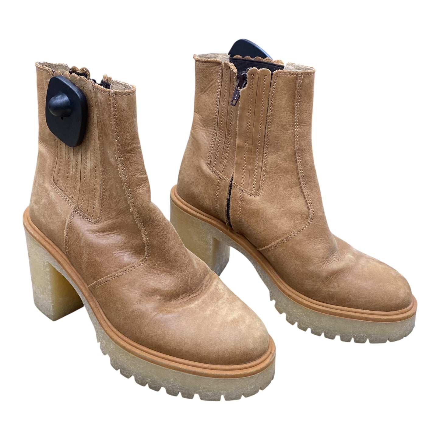 Boots Ankle Heels By Free People In Brown, Size:6.5