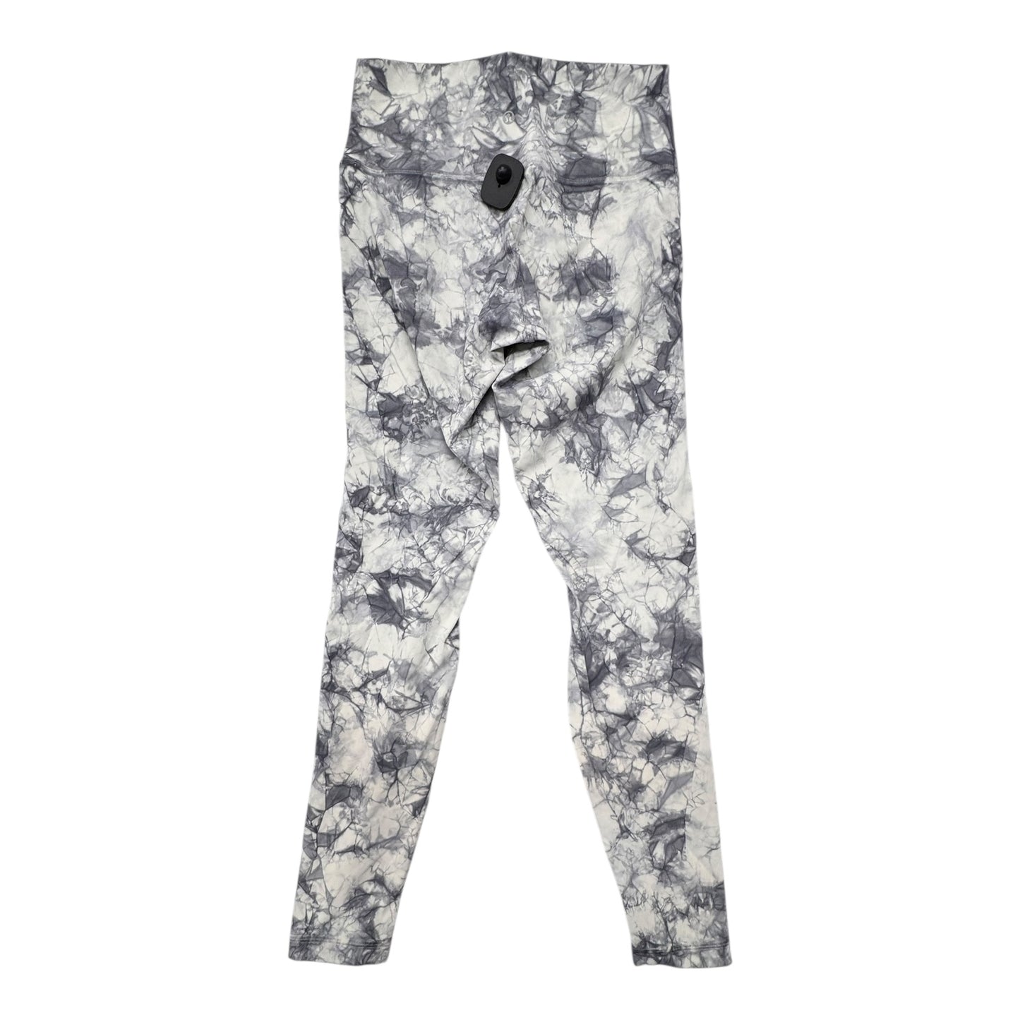 Athletic Leggings By Lululemon In Grey & White, Size:8