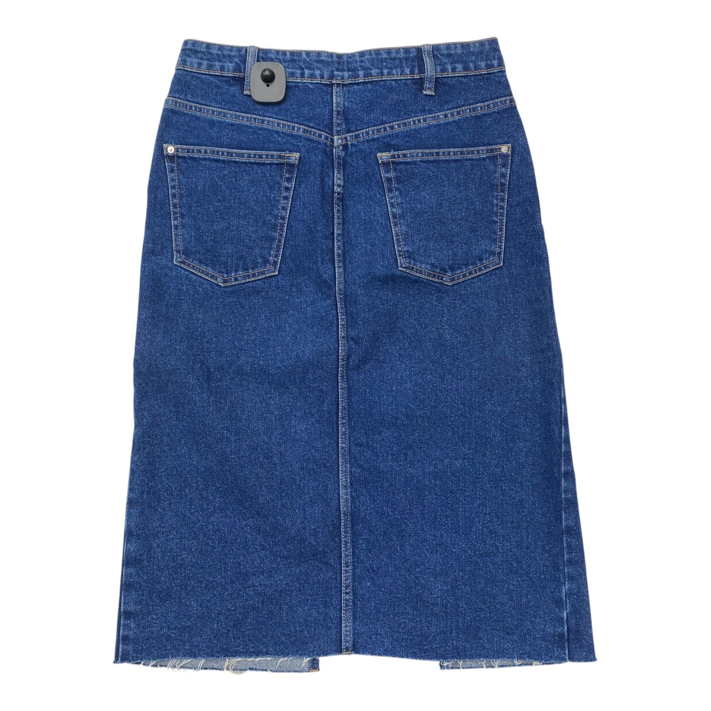 Skirt Midi By Zara In Blue Denim, Size:M