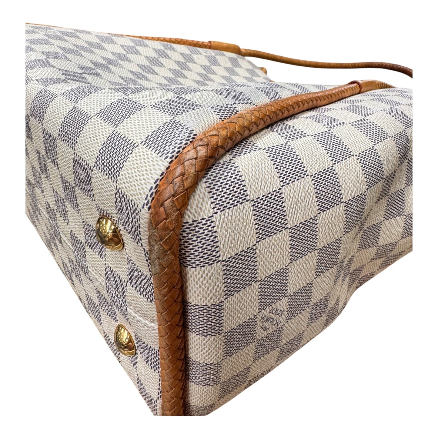 Damier Azur Propriano Handbag Luxury Designer By Louis Vuitton In Rose Ballerine, Size: Medium (As Is)