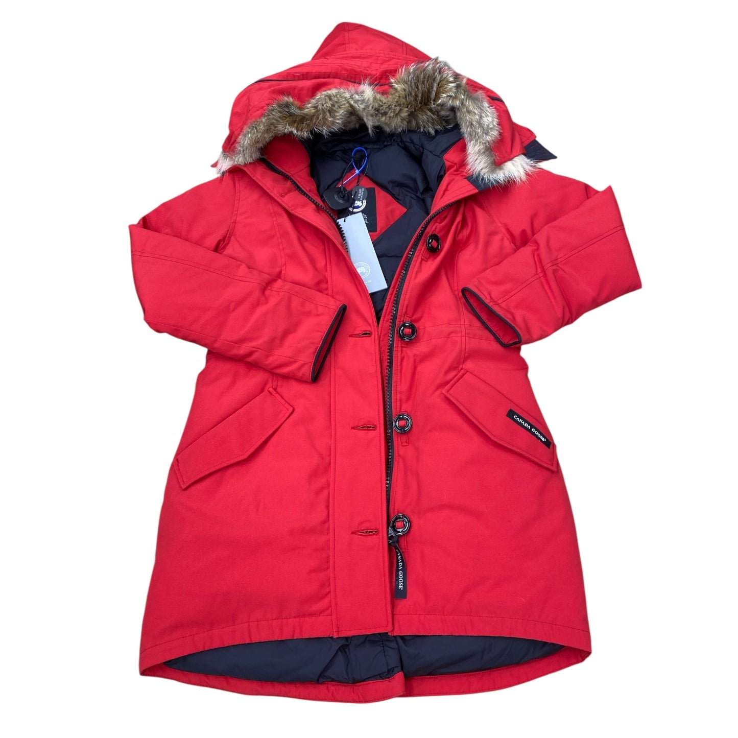 Coat Luxury Designer By Canada Goose In Red, Size:M