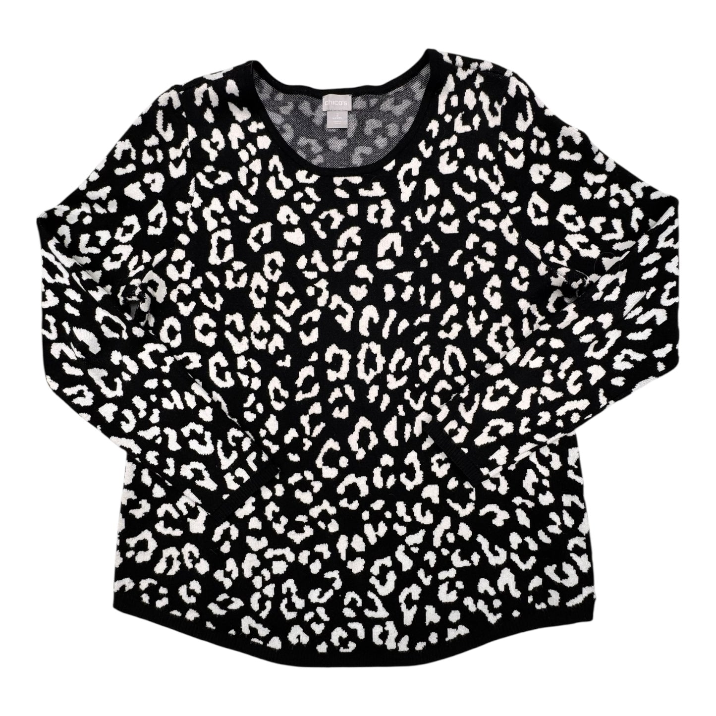 Sweater By Chicos In Black & White, Size:L