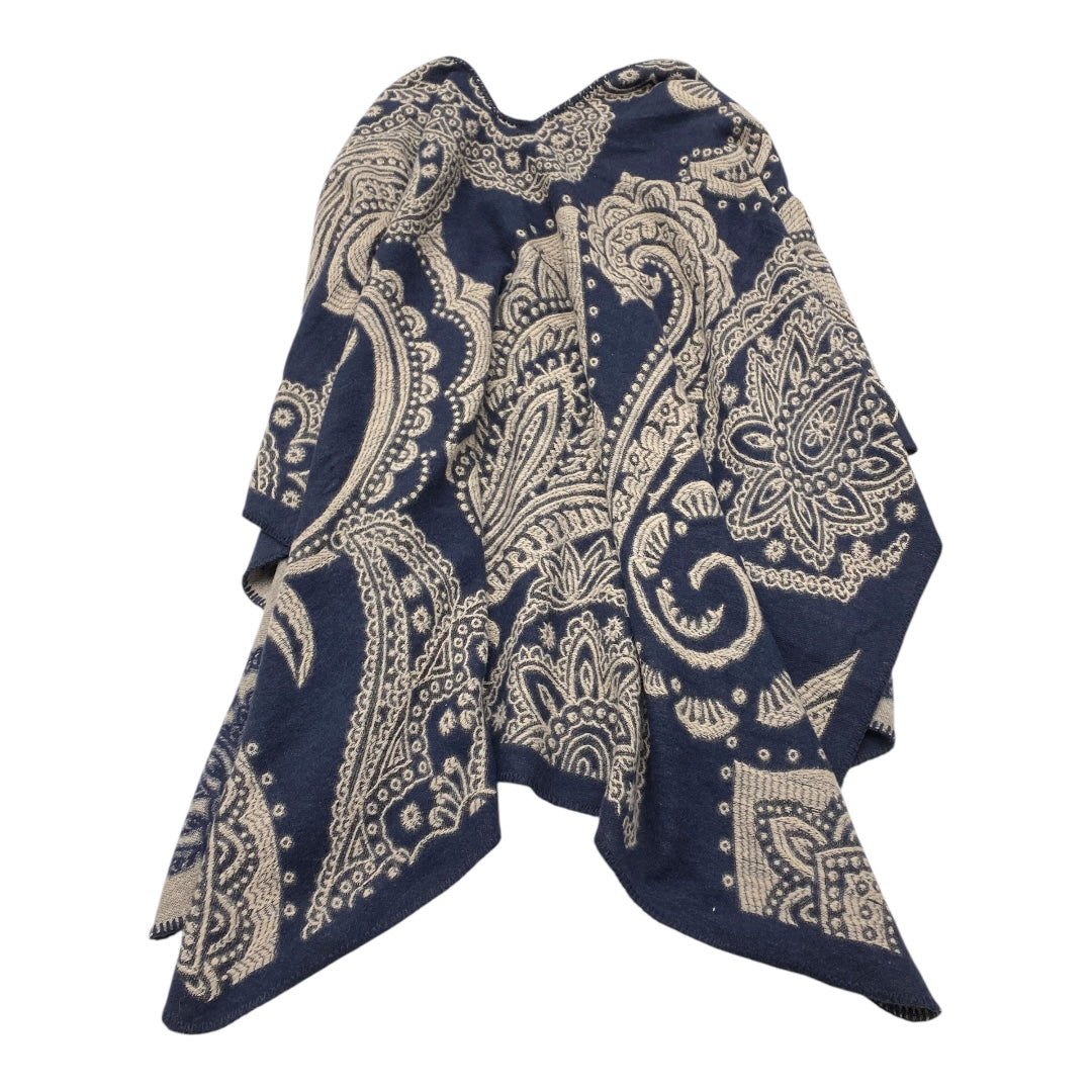 Shawl By Cmc In Blue & Cream, Size:Osfm