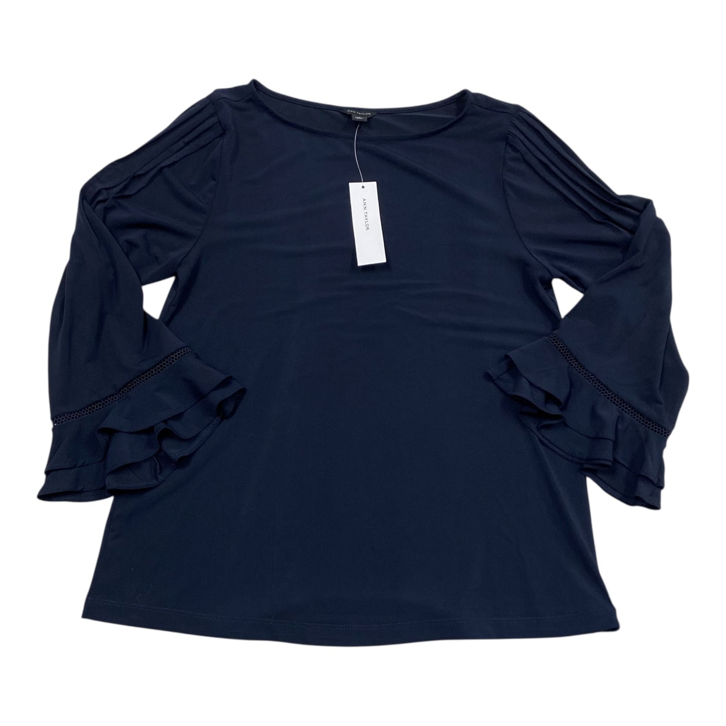 Top 3/4 Sleeve By Ann Taylor In Navy, Size:Xs