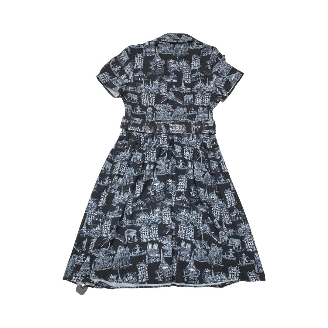 Dress Designer By Karl Lagerfeld In Black & Grey, Size:6