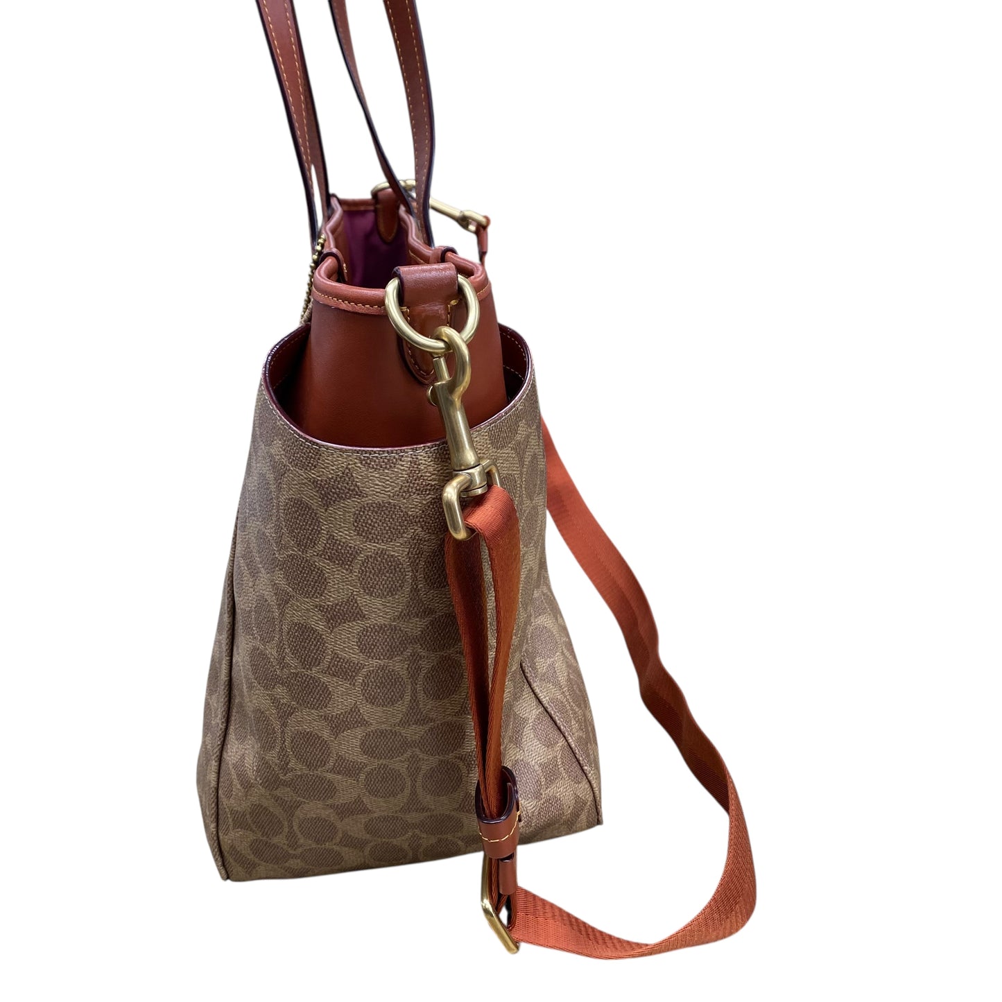 Handbag Designer By Coach In Brown, Size:Large