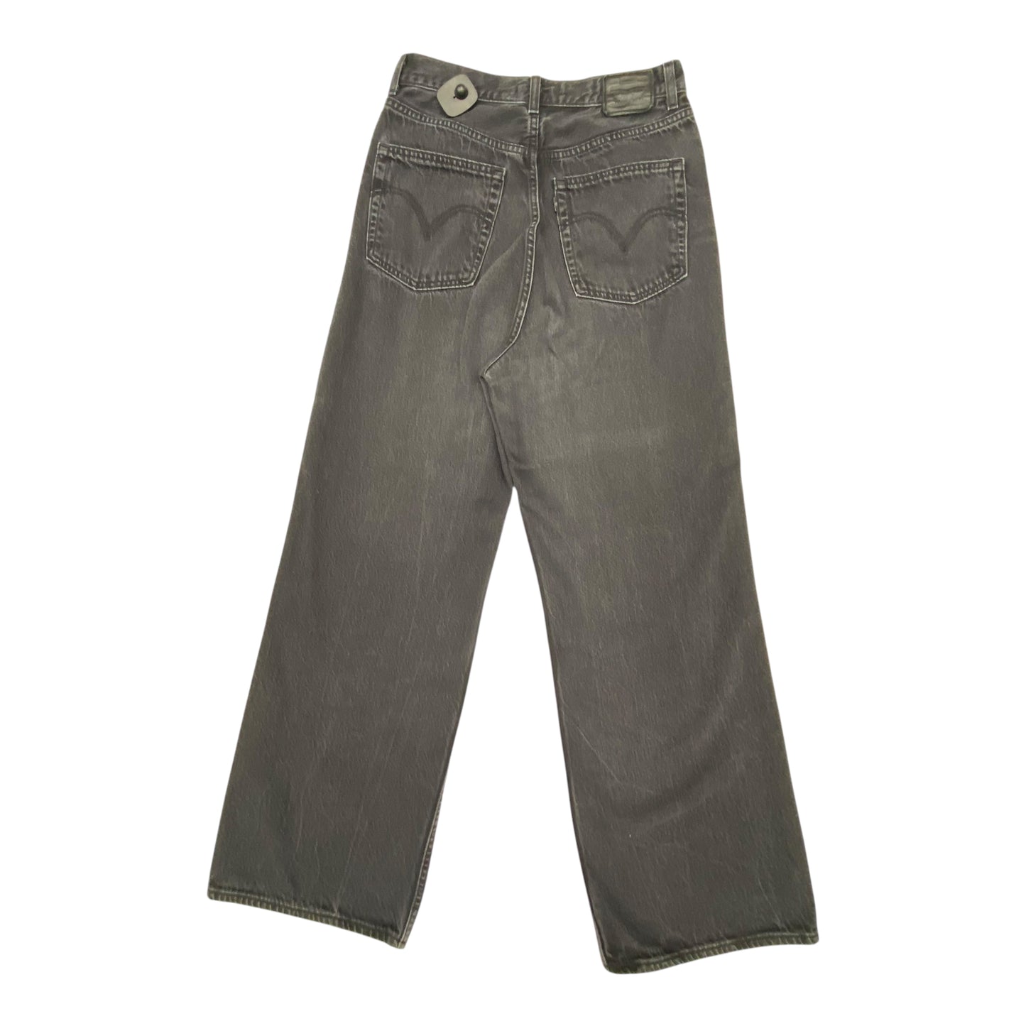 Jeans Straight By Levis In Black Denim, Size:8