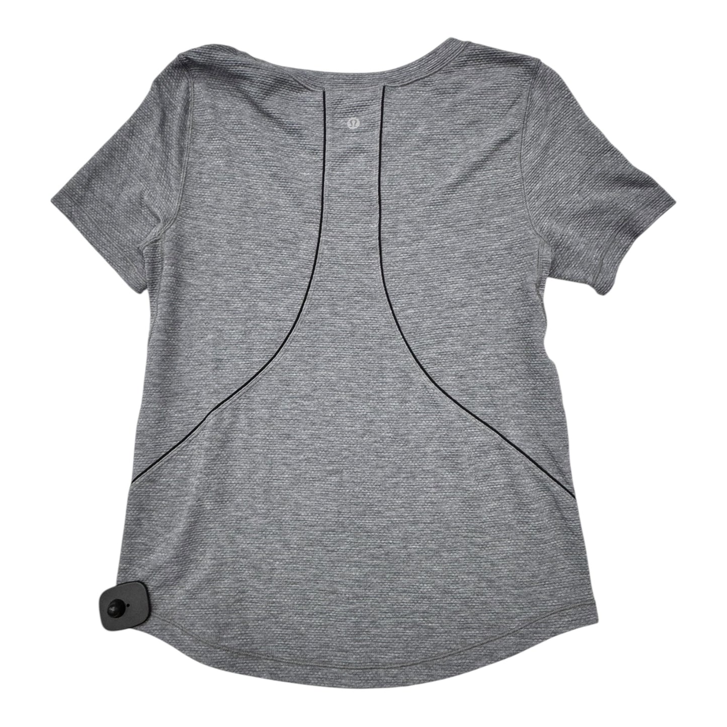 Athletic Top Ss Designer By Lululemon In Grey, Size:4