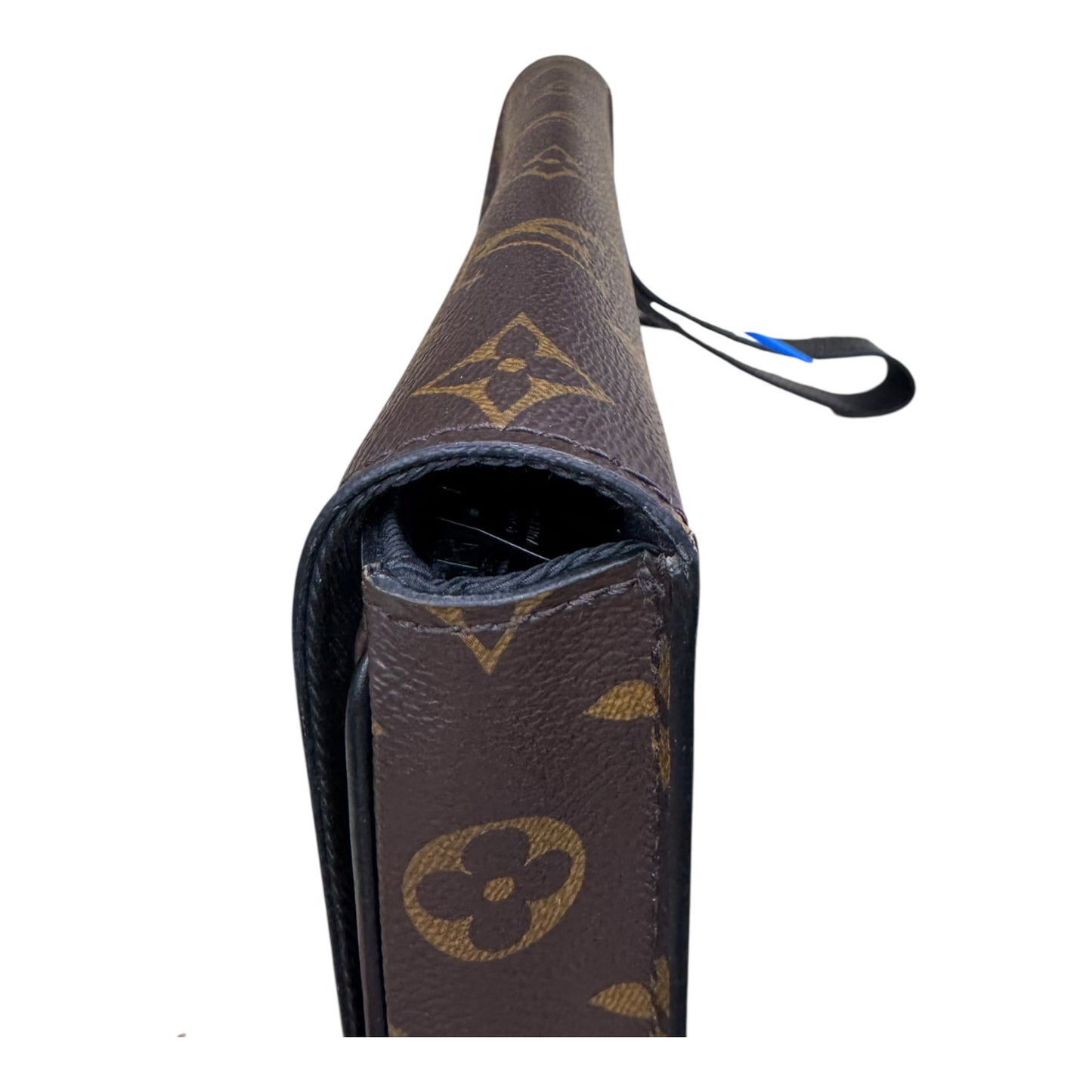Monogram S Lock A4 Pouch Wristlet Luxury Designer By Louis Vuitton In Brown, Size:Medium