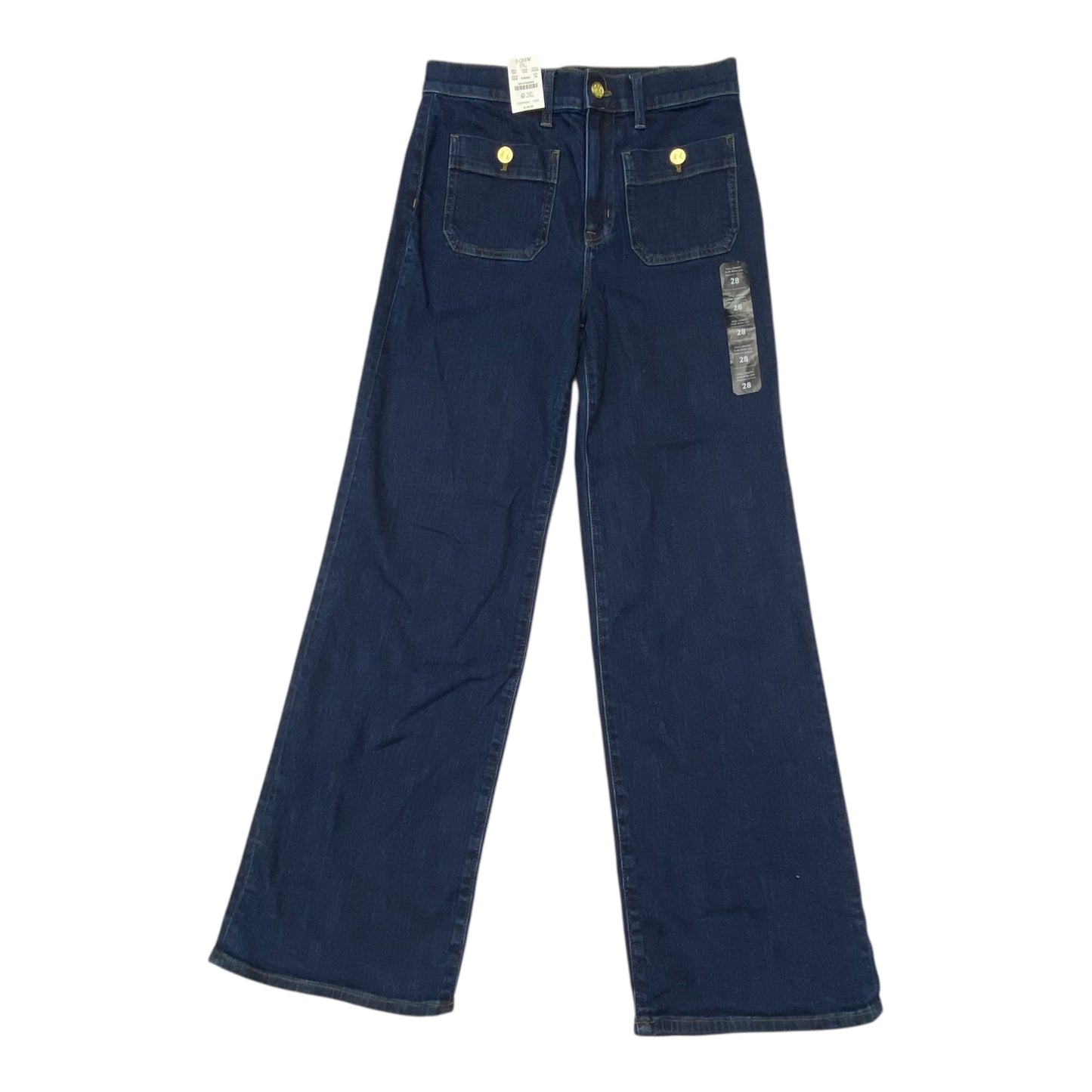 Jeans Wide Leg By J. Crew In Blue Denim, Size:6