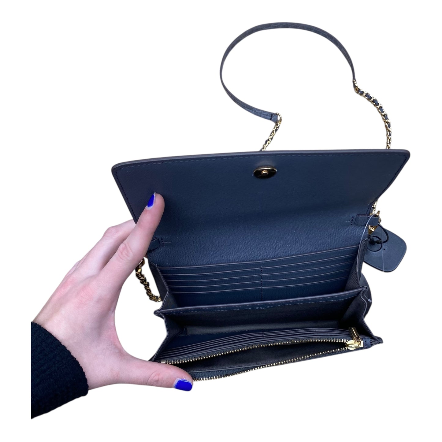 Handbag Designer By Tory Burch In Grey, Size:Small