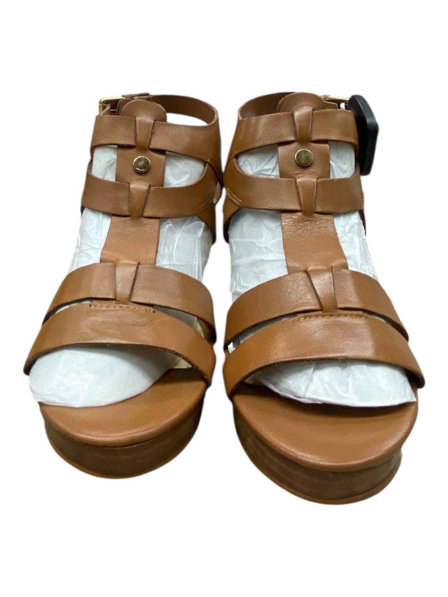 Sandals Heels Stiletto By Marc Fisher In Brown, Size:7.5
