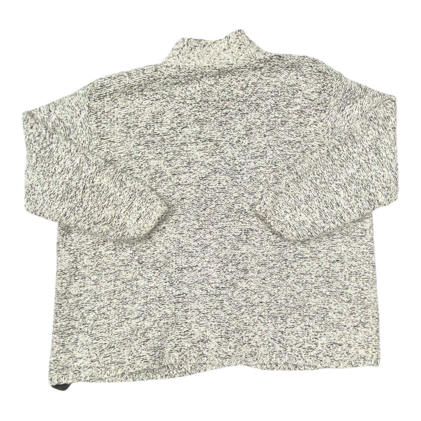 Sweater Cardigan Designer By Eileen Fisher In Grey & White, Size:3X