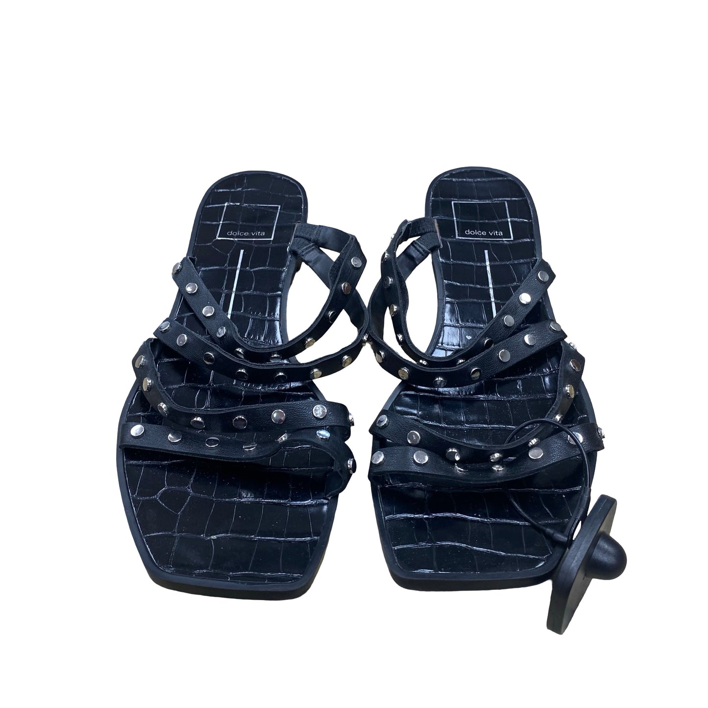 Sandals Flats By Dolce Vita In Black & Silver, Size:8.5