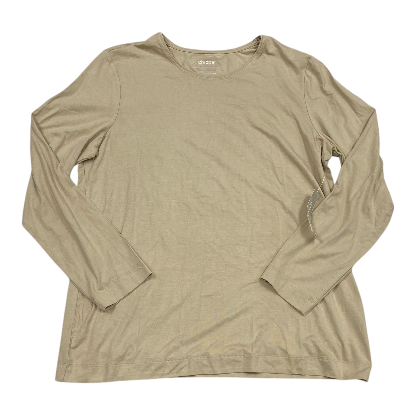 Top Ls Basic By Chicos In Tan, NWT! Size:L