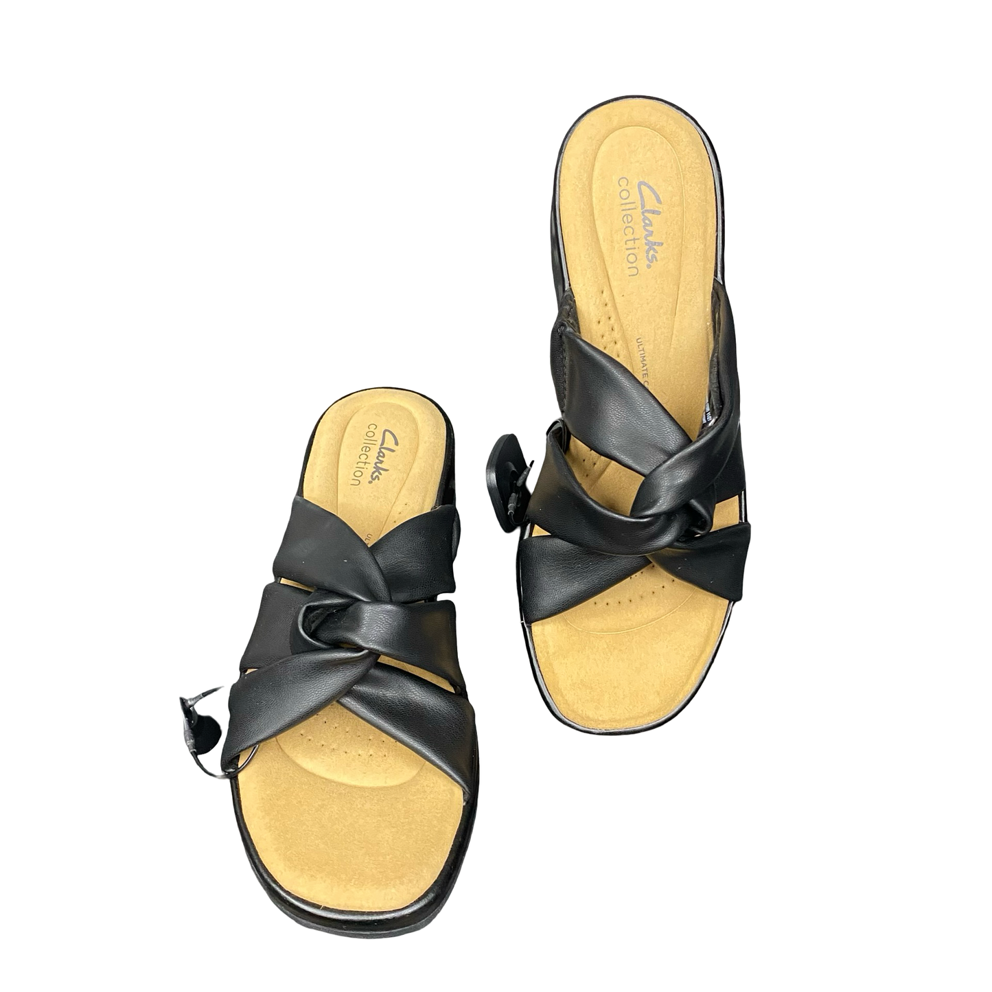 Sandals Heels Wedge By Clarks In Black, Size:9