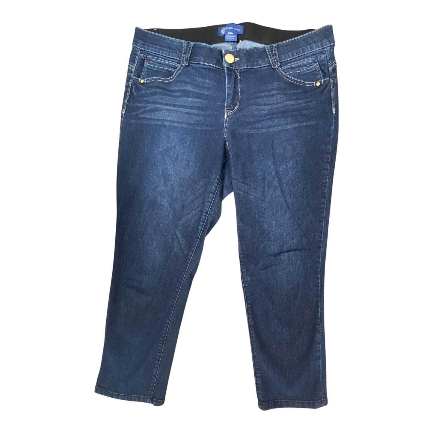 Jeans Straight By Democracy In Blue Denim, Size:20