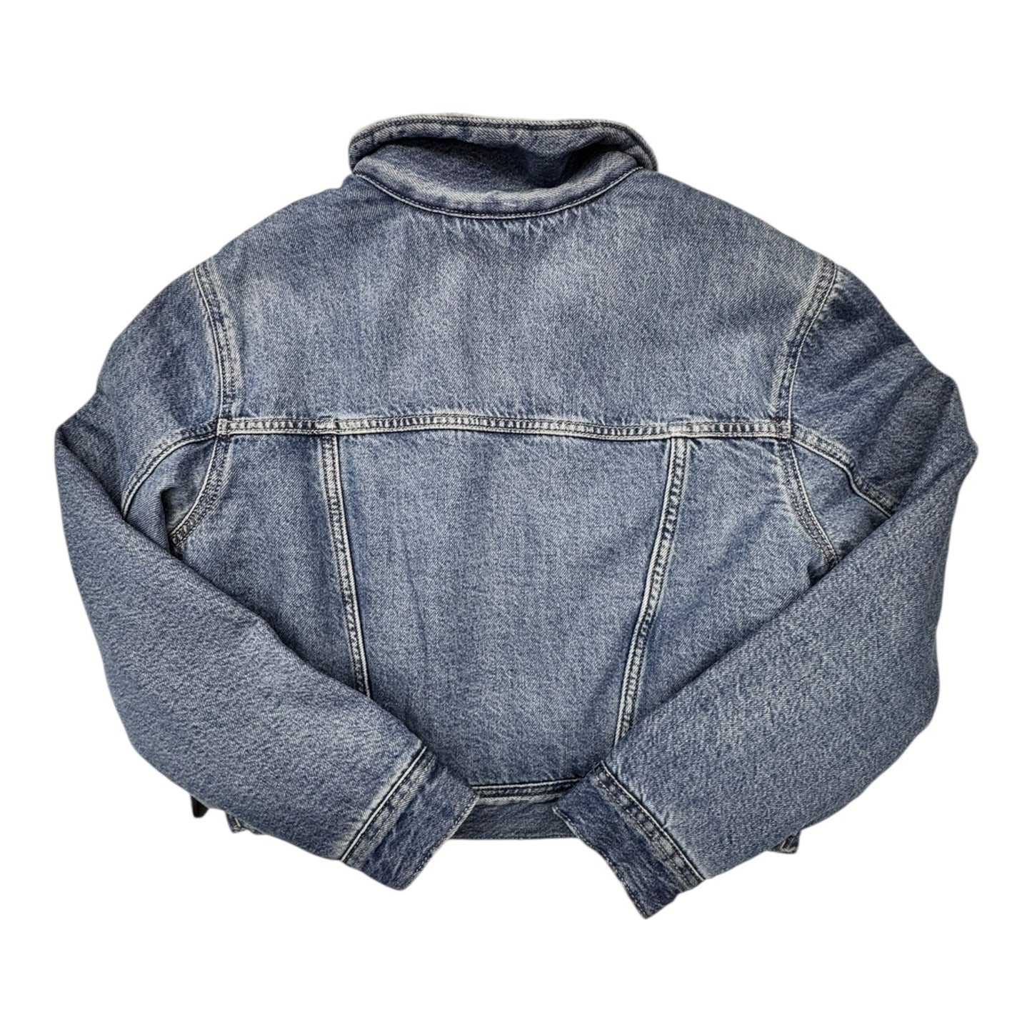 Jacket Denim Sherpa By Gap In Blue Denim, Size:Mp