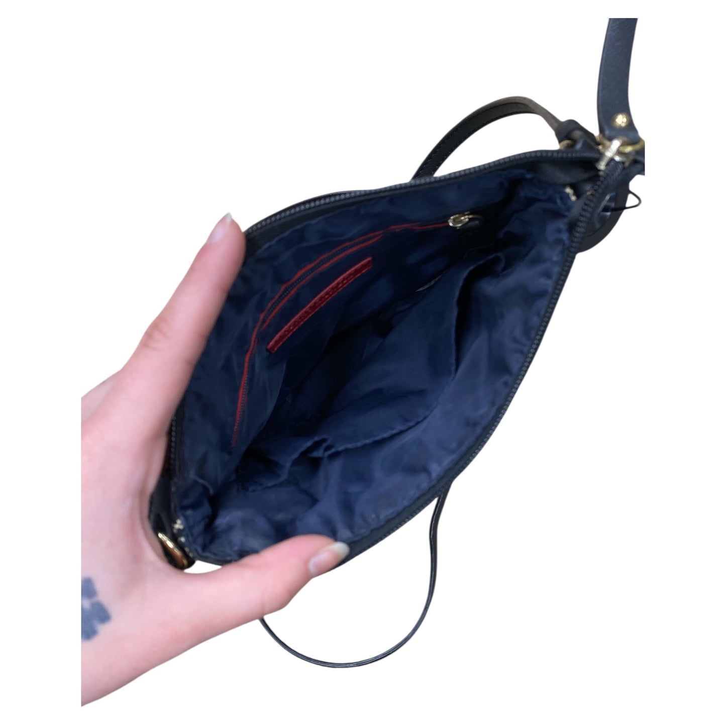 Handbag By Tommy Hilfiger In Black & Cream, Size:Small