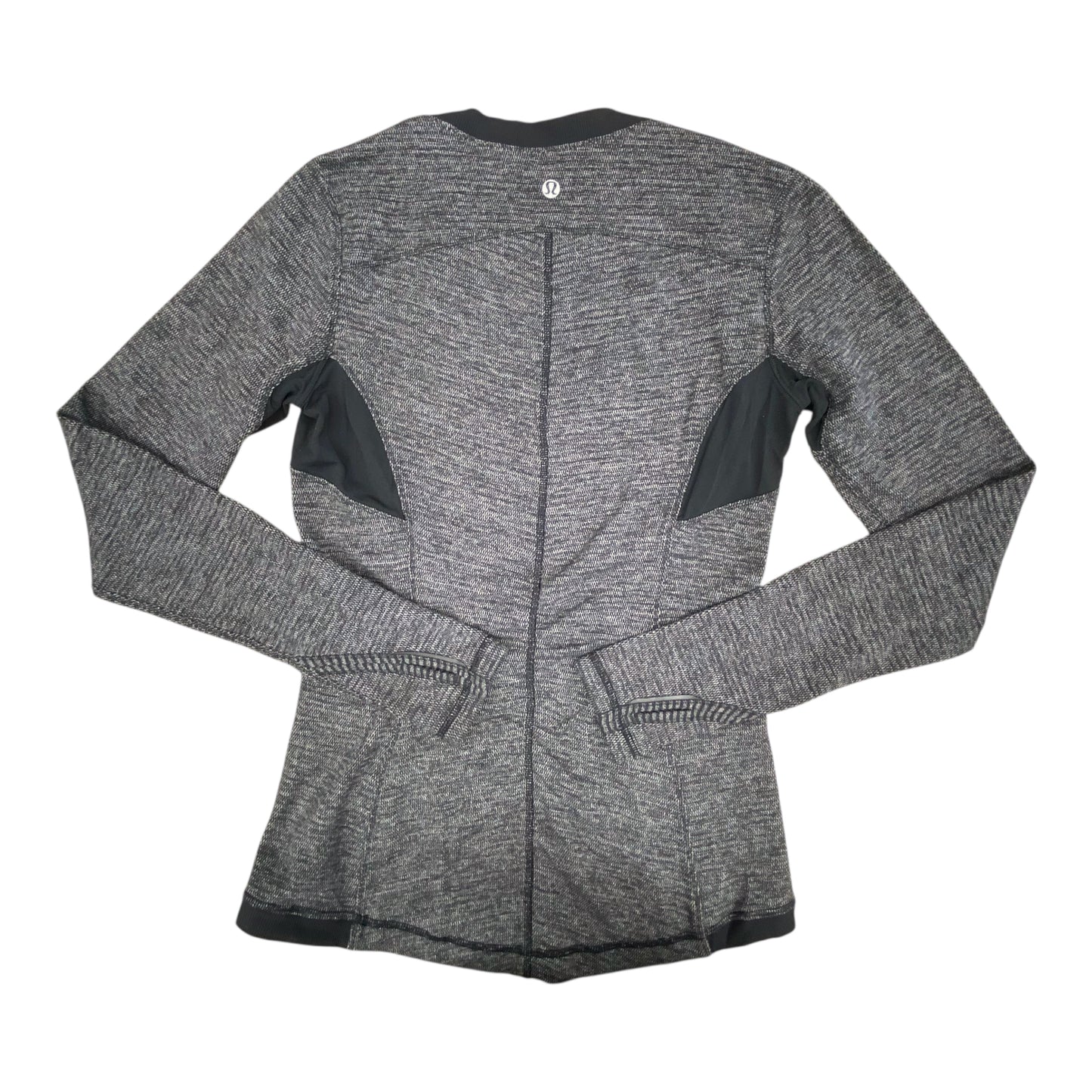 Athletic Top Ls Crewneck By Lululemon In Black & Grey, Size:S