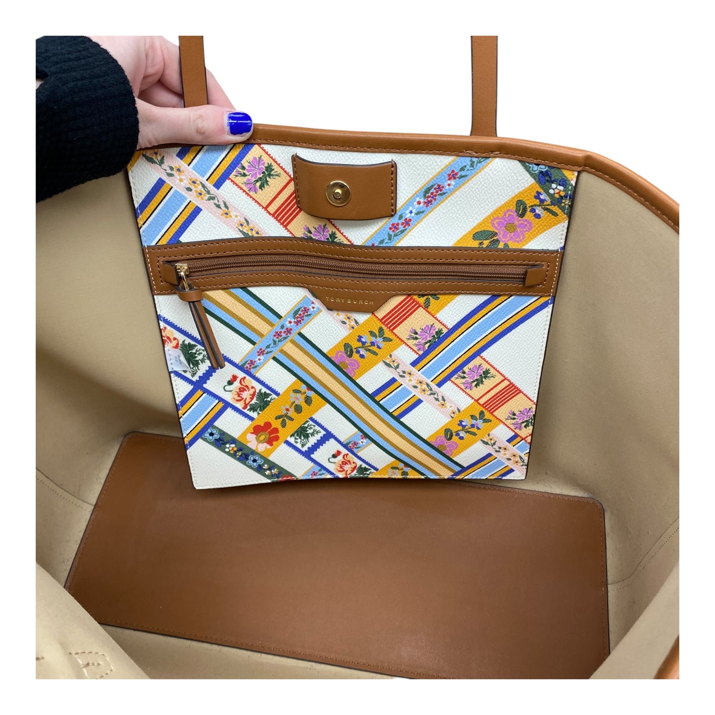 Handbag Designer By Tory Burch In Multi, Size:Large