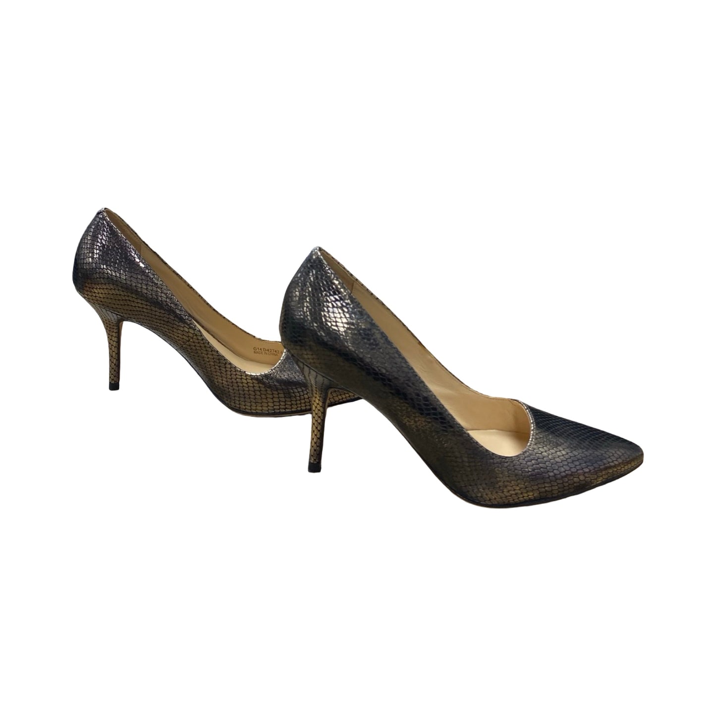 Shoes Heels Stiletto By Cole-Haan In Black & Gold, Size:6.5