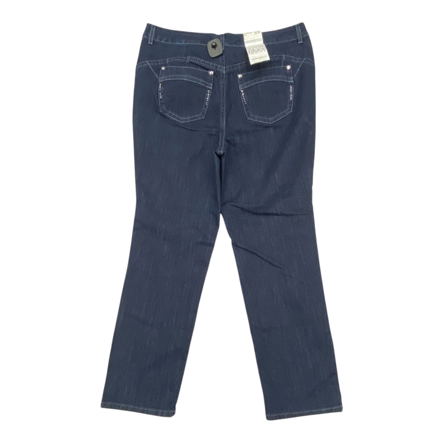 Jeans Straight By Style And Co Collection Women In Blue Denim, Size:16