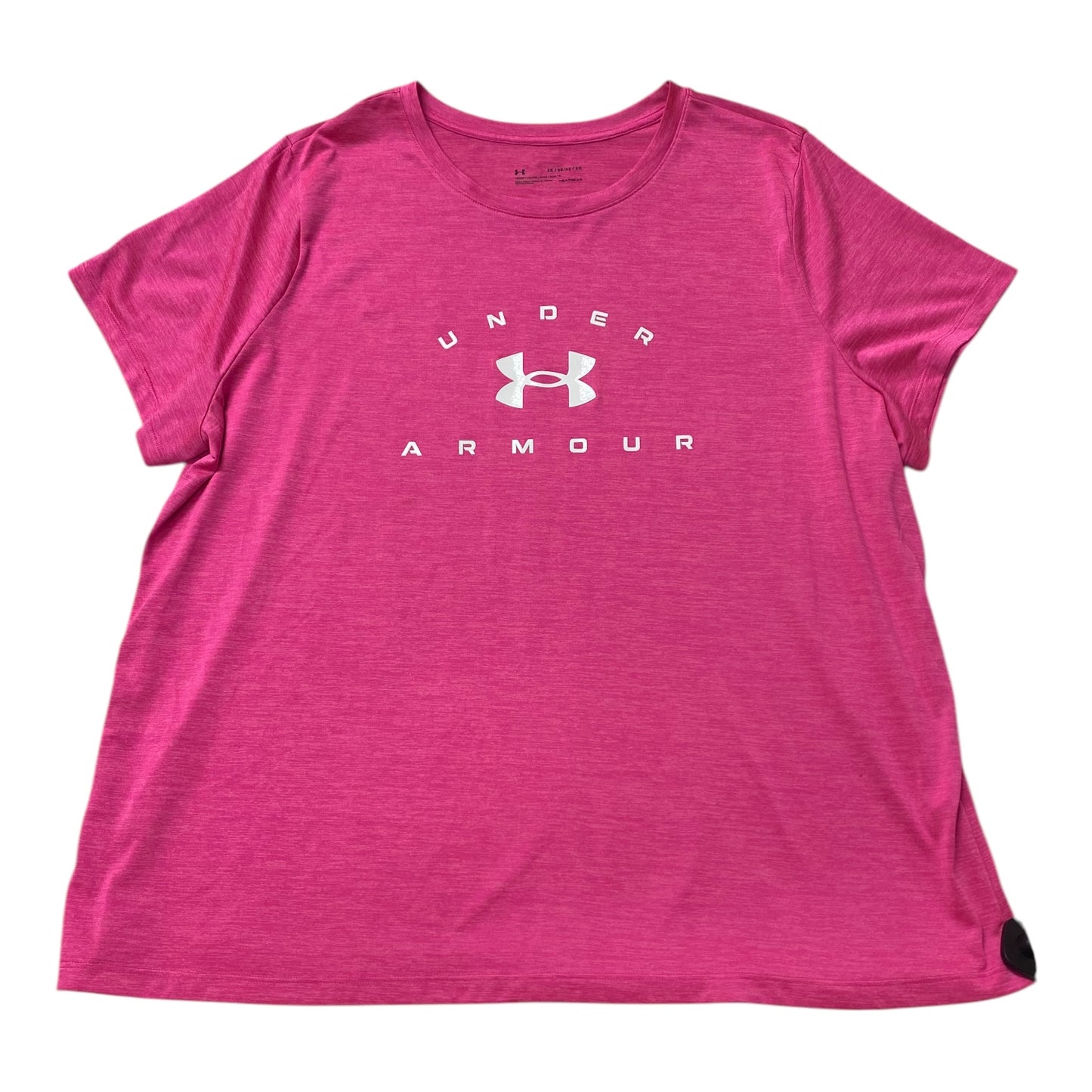 Athletic Top Ss By Under Armour In Pink & White, Size:2X