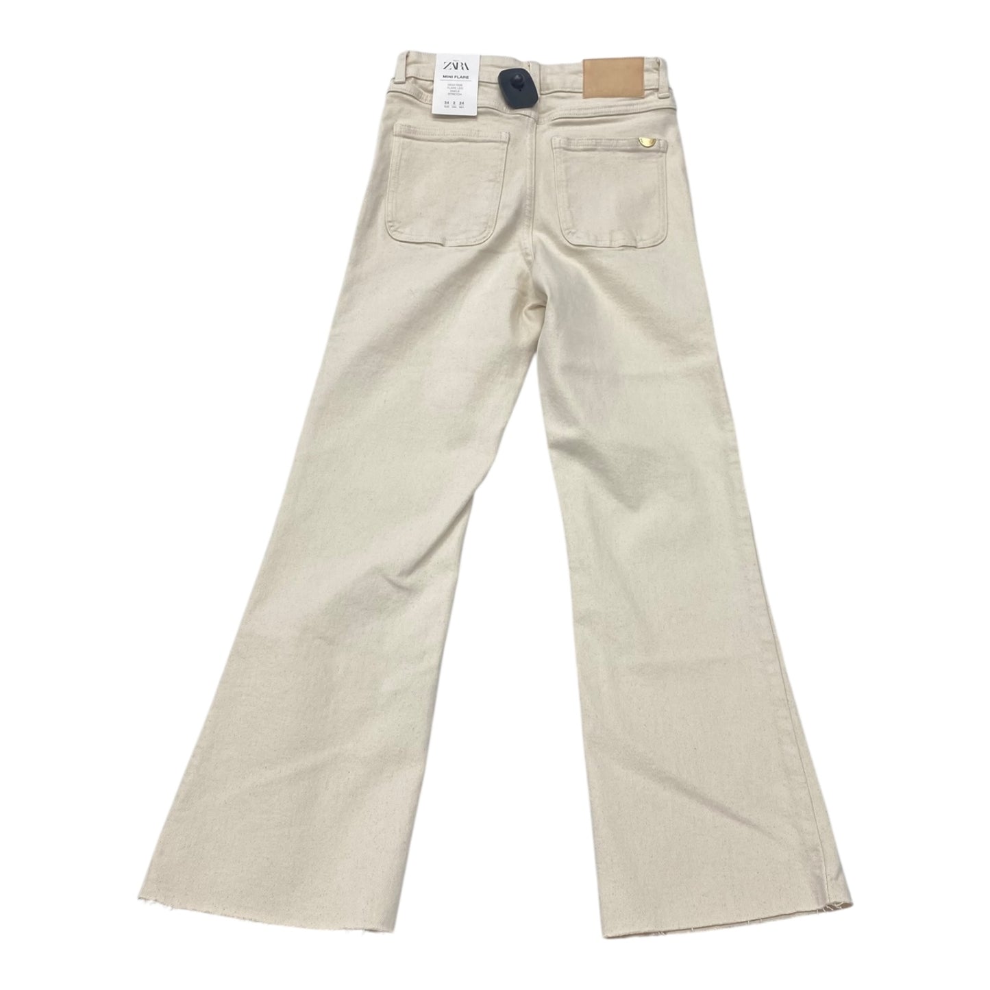 Jeans Flared By Zara In Cream, Size:2