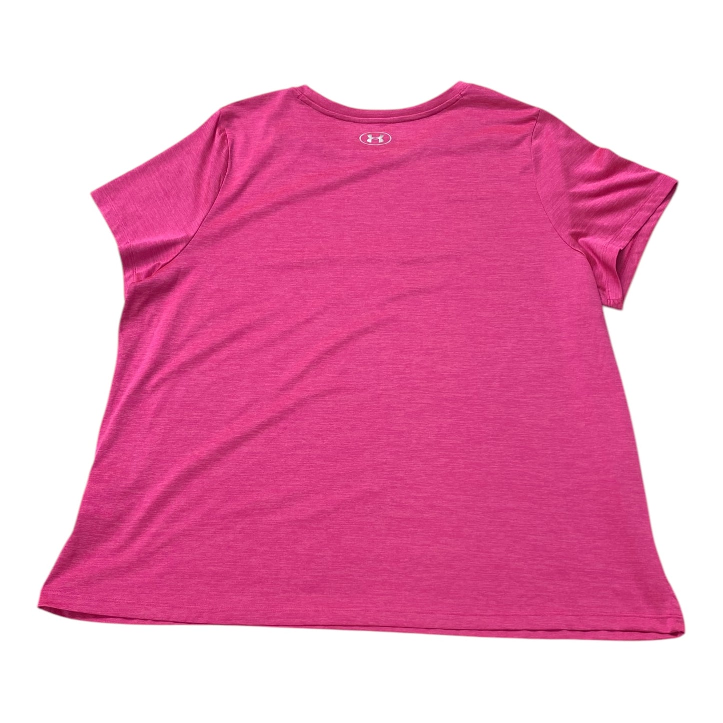 Athletic Top Ss By Under Armour In Pink & White, Size:2X