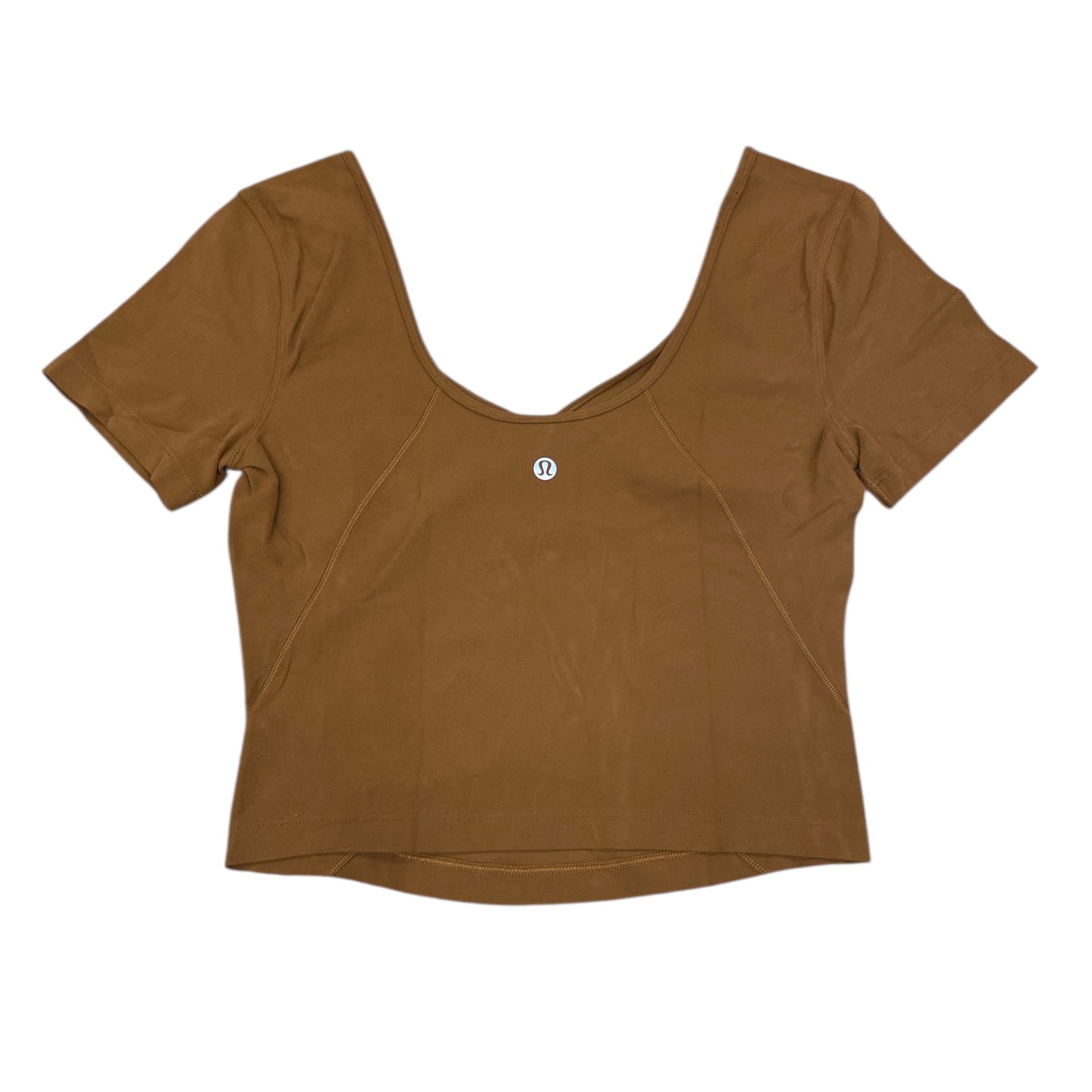 Athletic Top Ss By Lululemon In Brown, Size:8