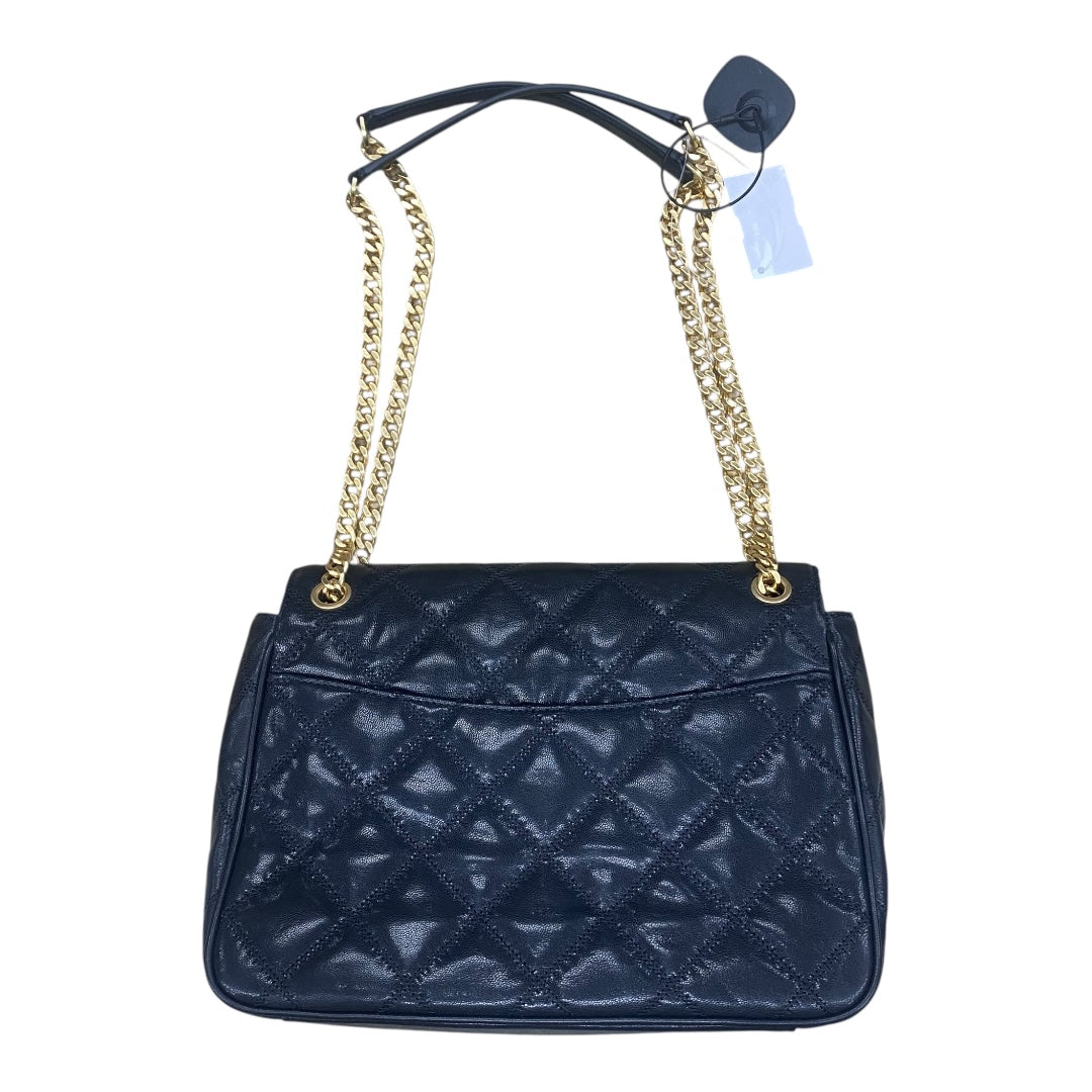 Handbag Designer By Tory Burch In Black & Gold, Size:Large