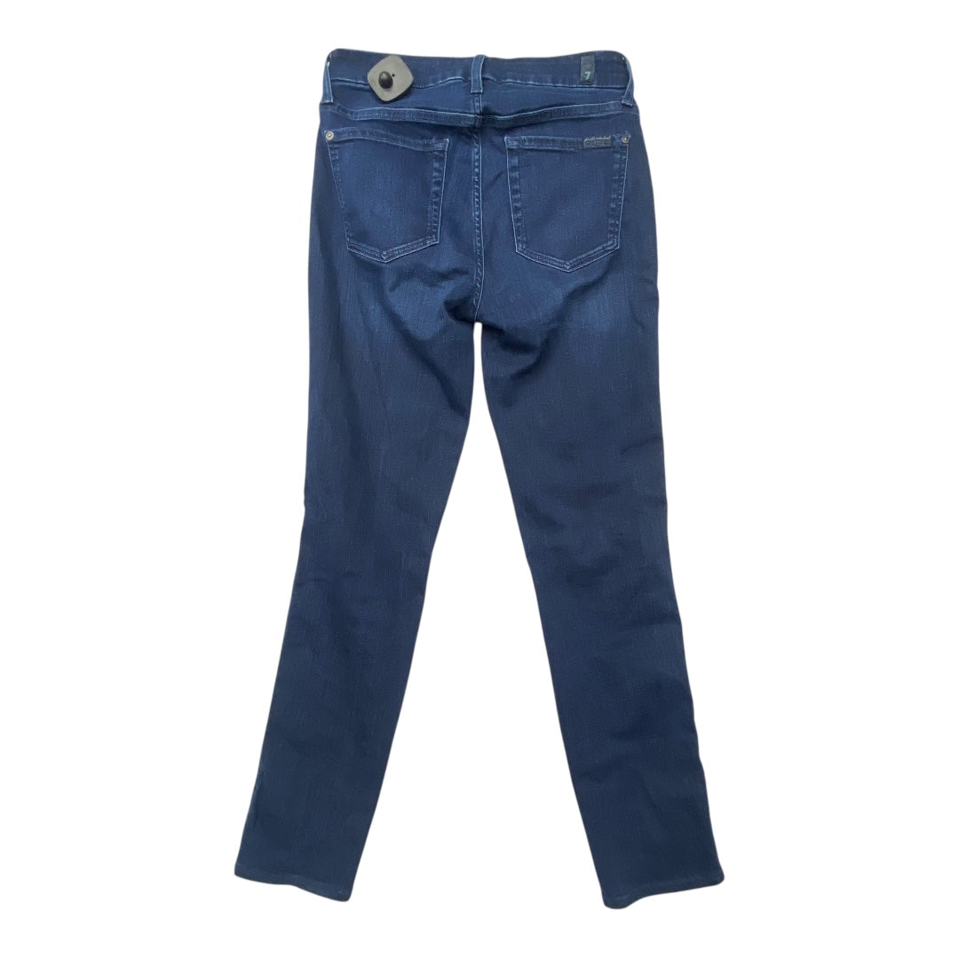 Jeans Straight By 7 For All Mankind In Blue Denim, Size:6