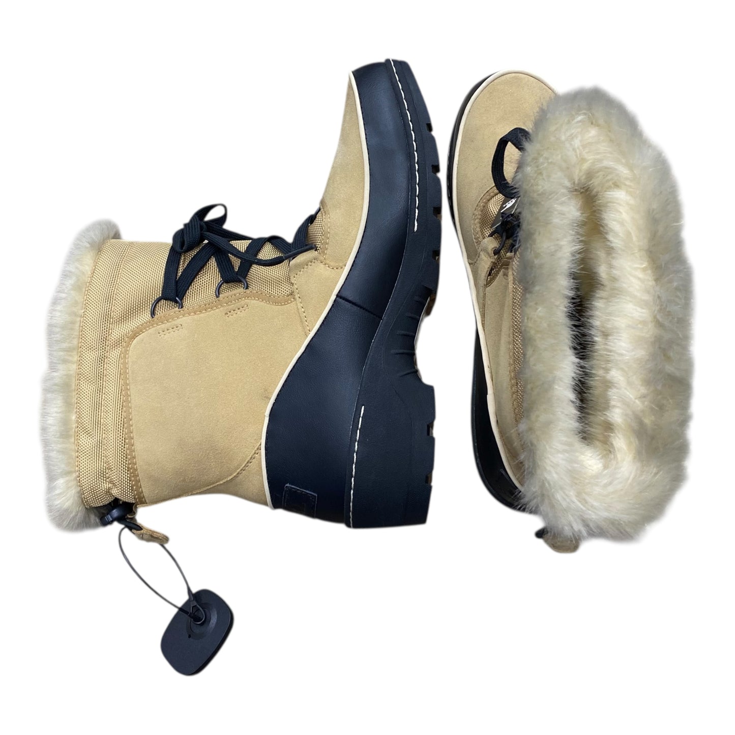 Boots Designer By Sorel In Black & Brown, Size:10.5