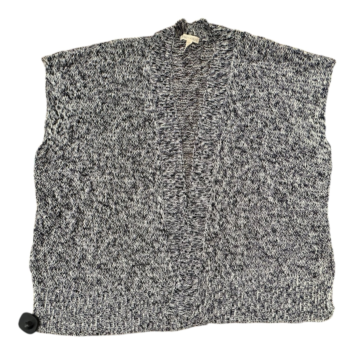 Sweater Cardigan Designer By Eileen Fisher In Black & White, Size:Xl