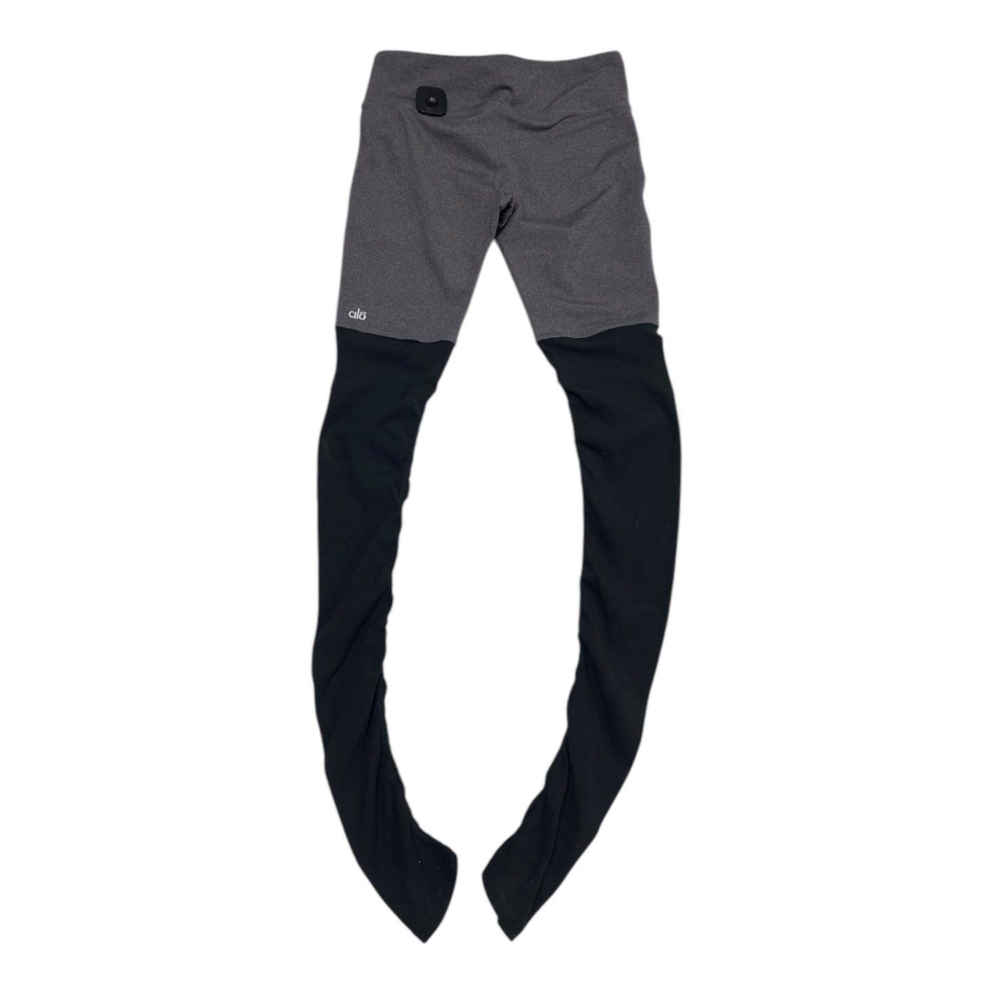 Athletic Leggings By Alo In Black & Grey, Size:M