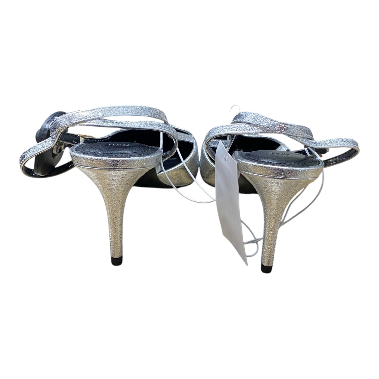 Shoes Heels Kitten By H&M In Silver, Size:10