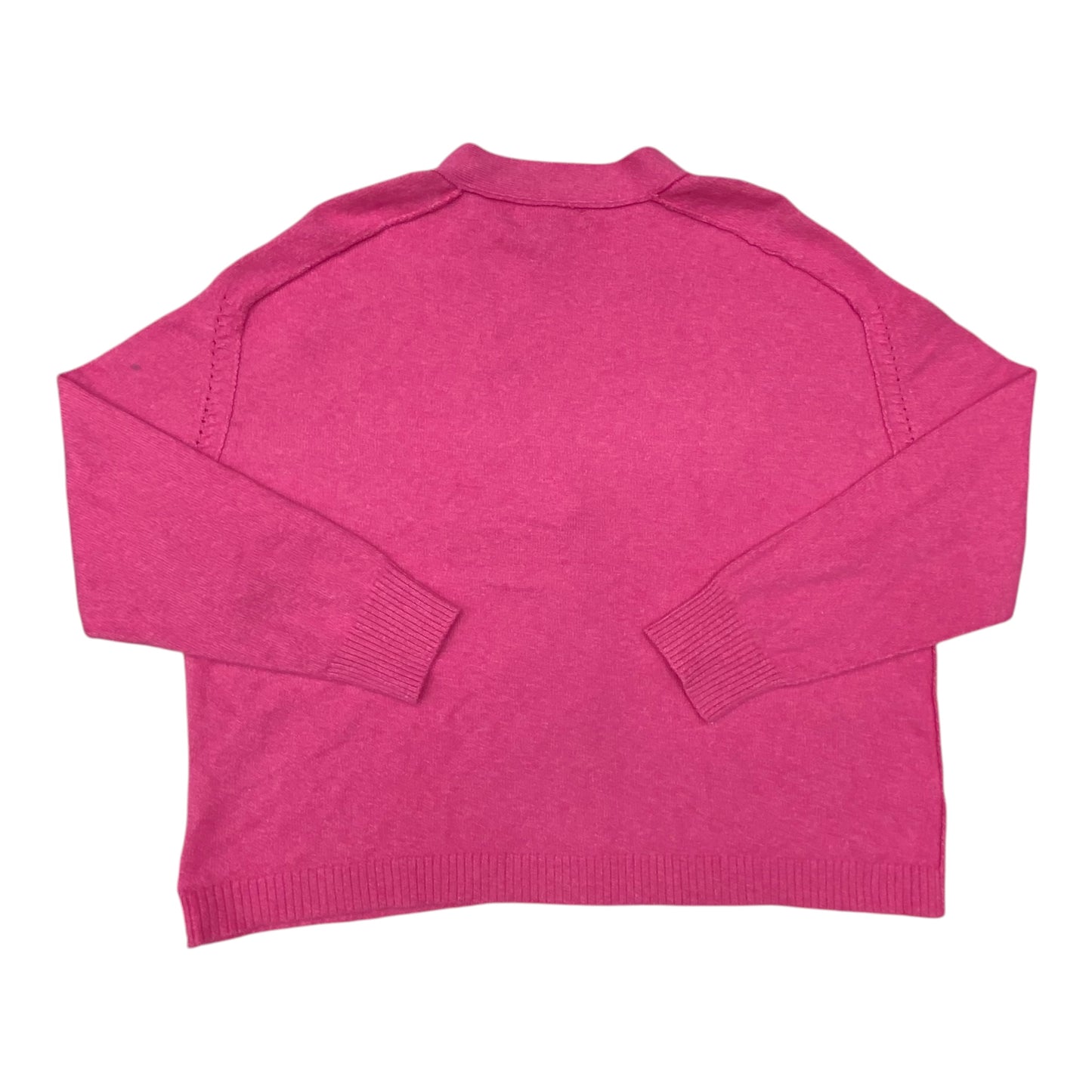 Sweater Cardigan By Loft In Pink, Size:L