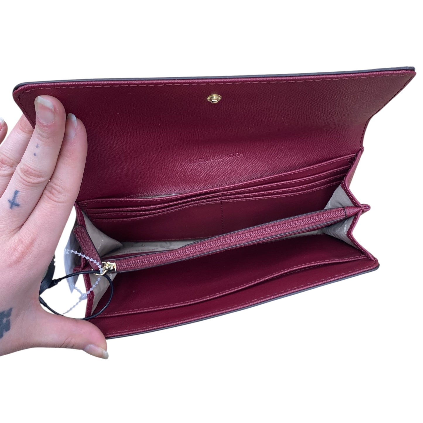 Wallet Designer By Michael Kors In Maroon, Size:Large