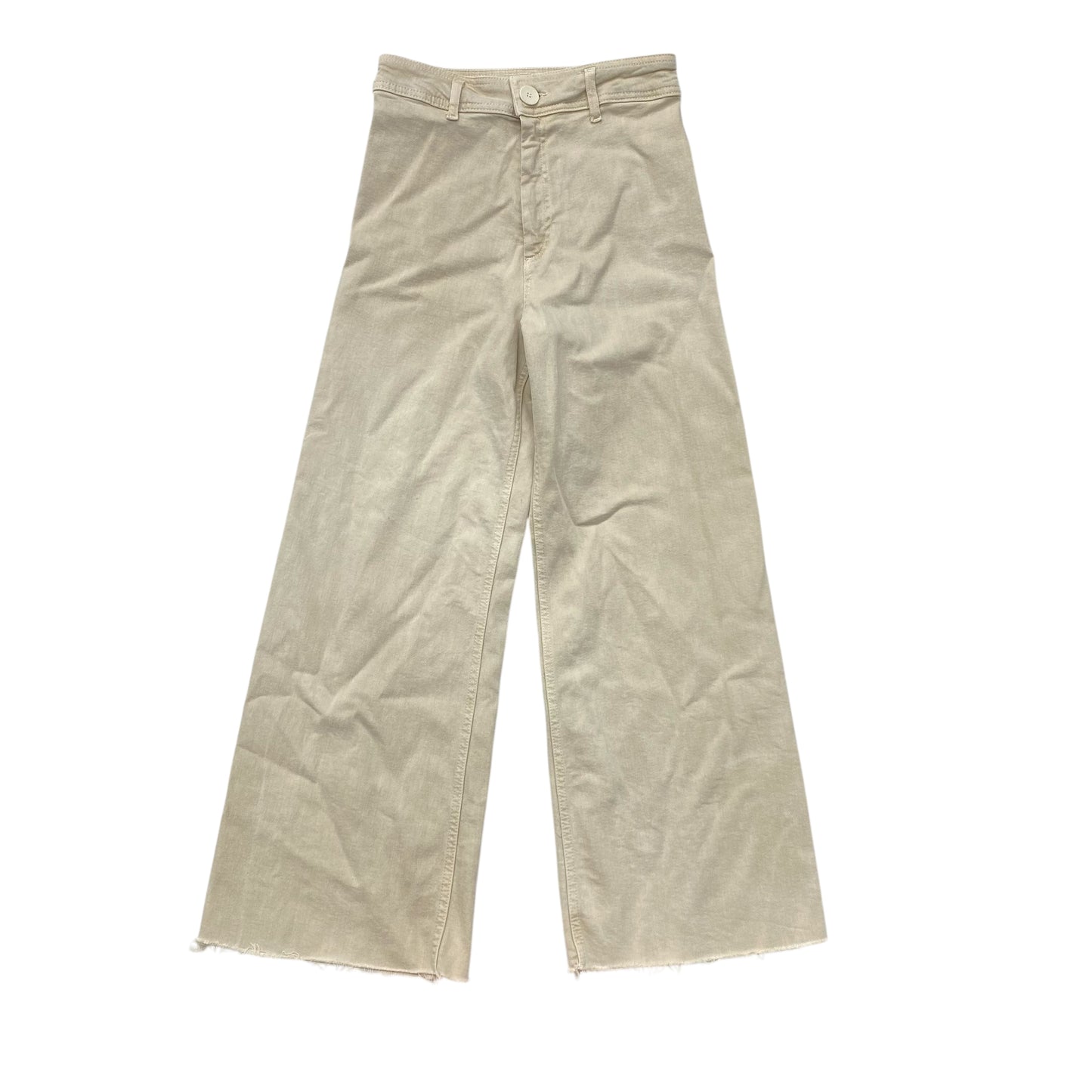 Jeans Wide Leg By Zara In Beige, Size:4